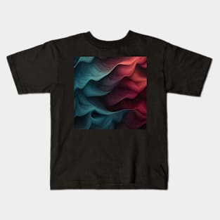 Colorful Textured Abstract Wave Pattern Kids T-Shirt